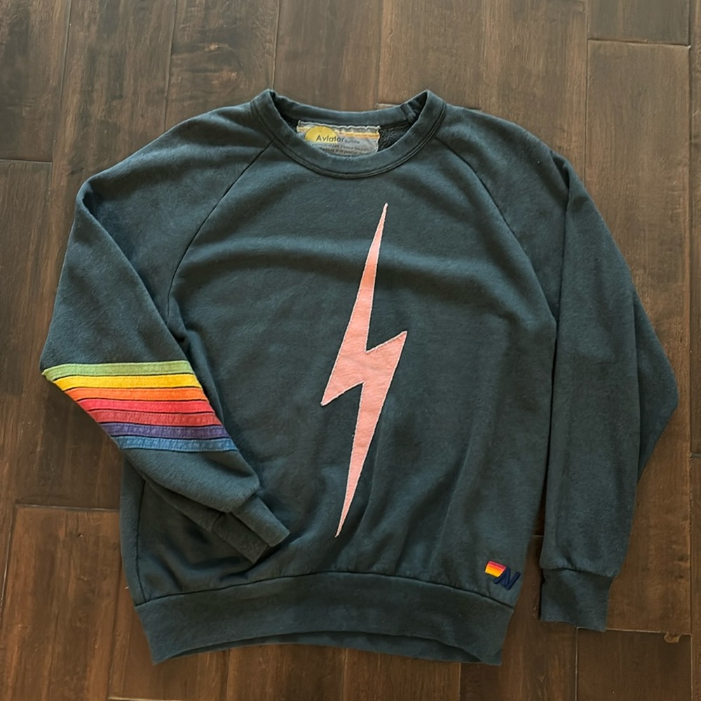 Aviator Nation Lightning Bolt Sweatshirt. S